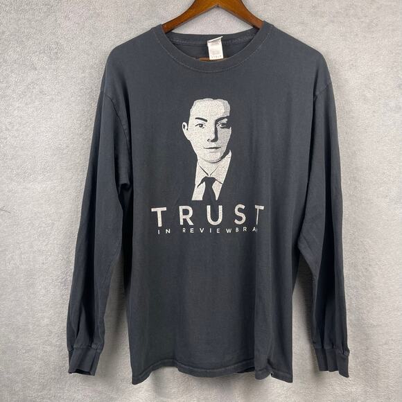 Gildan Other - Trust In Reviewbrah Tee Mens SZ Large Black Long Sleeve Youtuber Shirt Novelty